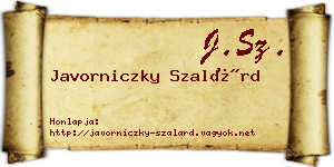 Javorniczky Szalárd névjegykártya